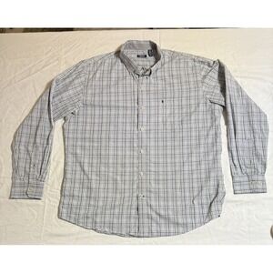 Izod Men's Long Sleeve Cotton Long Sleeve Shirt, Multi Color Plaid, XL
